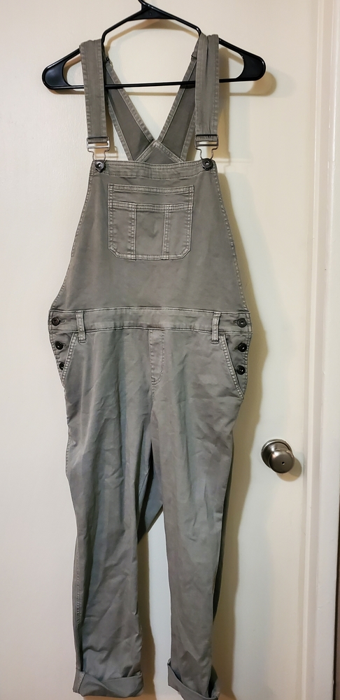 Nwt Torrid size 12 olive green cropped overalls